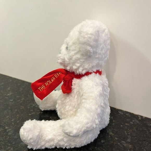 Polar Express White Bear Plush 8 Inch Jingle Bell Rail Events Stuffed Animal Toy - Picture 5 of 9